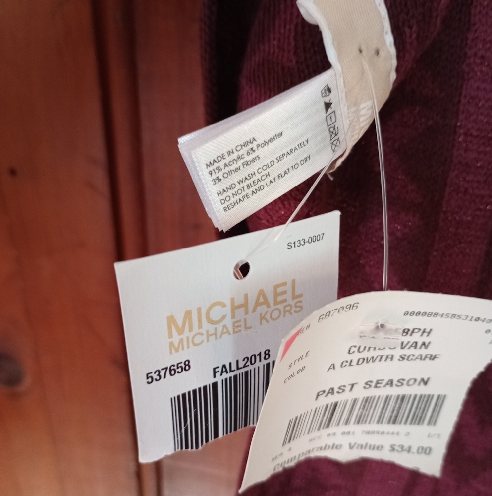 Michael Kors Purple Logo Scarf - Picture 8 of 8